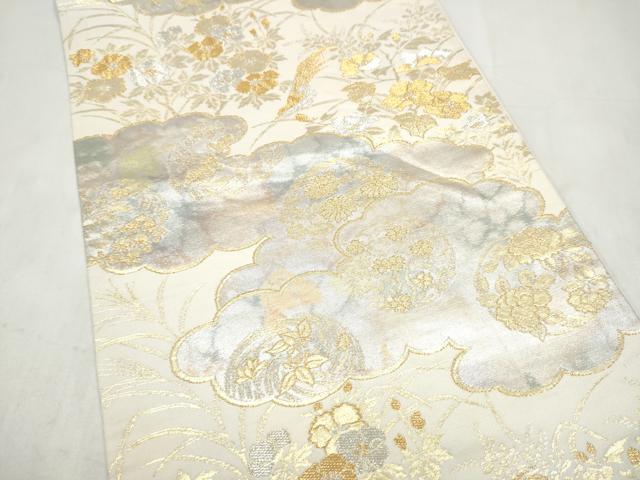 平和屋本店▼六通柄袋帯 華園慶長紋 純金二重引き24金 正絹 逸品 CABL4989hy