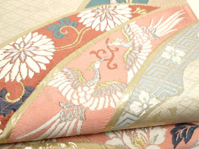 平和屋本店▼六通柄袋帯 唐織 更紗鳳凰花文 純金箔24K 正絹 逸品 CABL5000hy