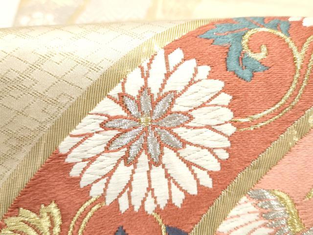 平和屋本店▼六通柄袋帯 唐織 更紗鳳凰花文 純金箔24K 正絹 逸品 CABL5000hy