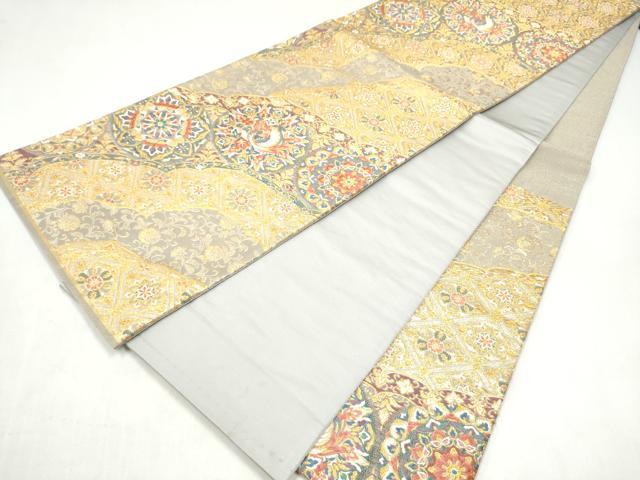 平和屋本店▼六通柄袋帯 唐織 綴織 鳳凰花唐草文 本金箔 正絹 逸品 CABL5014hy