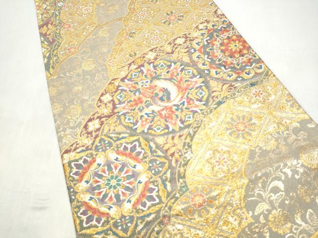 平和屋本店▼六通柄袋帯 唐織 綴織 鳳凰花唐草文 本金箔 正絹 逸品 CABL5014hy