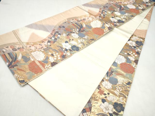 平和屋本店▼六通柄袋帯 辻が花 九百錦 純金箔 正絹 逸品 CABL5017hy