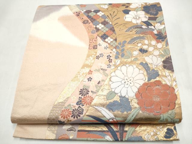 平和屋本店▼六通柄袋帯 辻が花 九百錦 純金箔 正絹 逸品 CABL5017hy