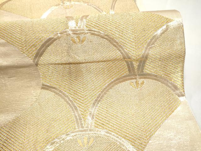 平和屋本店▼六通柄袋帯 銀彩錦 本金二重箔 正絹 逸品 CABL5028hy