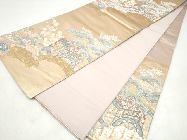 平和屋本店▼六通柄袋帯 瑞祥錦 純金二重箔 正絹 逸品 CABL5034hy