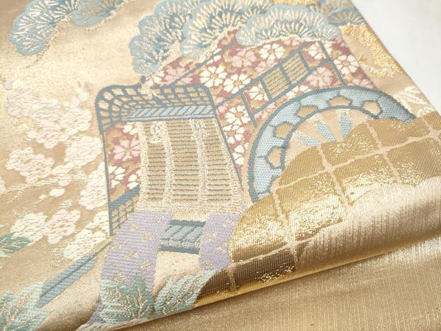 平和屋本店▼六通柄袋帯 瑞祥錦 純金二重箔 正絹 逸品 CABL5034hy