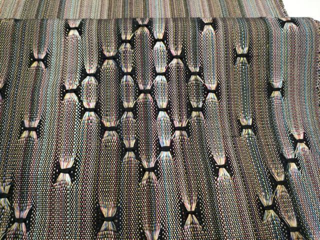 平和屋着物●八寸名古屋帯 もじり織 幾何学文様 金糸 正絹 逸品 CABL5065hy
