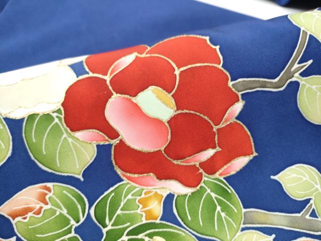 平和屋着物▼塩瀬 九寸名古屋帯 枝椿 金彩 正絹 逸品 CABL5074hy