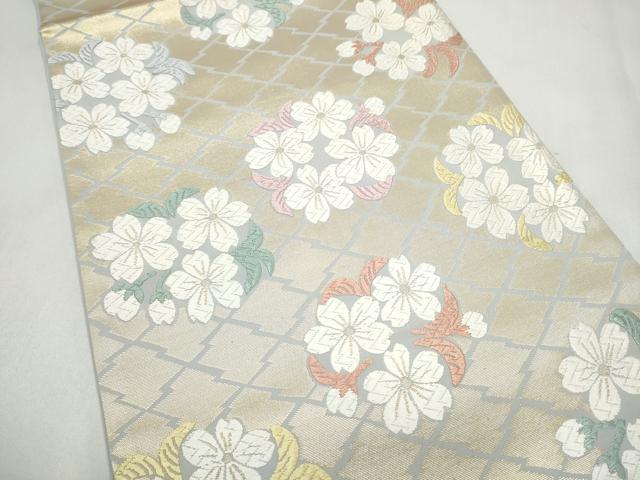 平和屋着物●山口美術織物 皇室 伊勢神宮御用 西陣織 太鼓柄袋帯 唐織 松皮地小桜錦文 金糸 金糸 正絹 逸品 CABL5118hy