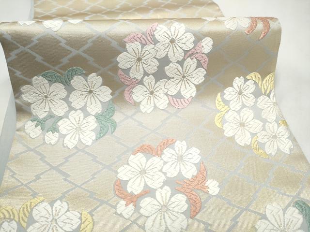 平和屋着物●山口美術織物 皇室 伊勢神宮御用 西陣織 太鼓柄袋帯 唐織 松皮地小桜錦文 金糸 金糸 正絹 逸品 CABL5118hy