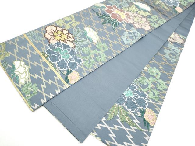 平和屋着物●六通柄袋帯 唐織 牡丹唐草文 正絹 逸品 CABL5168hy