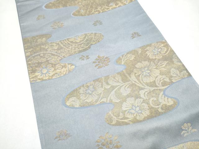 平和屋着物●澤屋重兵衛 六通柄袋帯 花唐草文 金糸 正絹 逸品 CABL5185hy