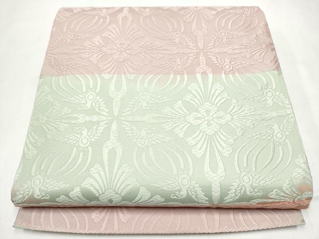 平和屋着物●六通柄袋帯 花鳥文 正絹 逸品 CABL5188hy