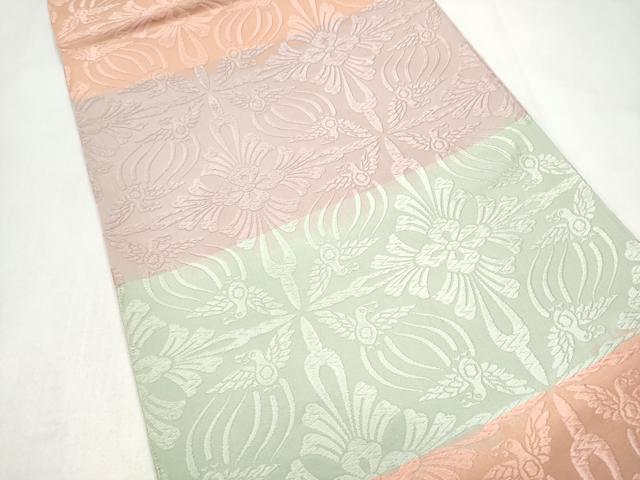 平和屋着物●六通柄袋帯 花鳥文 正絹 逸品 CABL5188hy