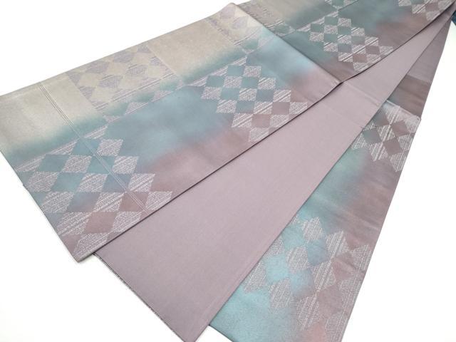 平和屋着物●六通柄袋帯 幾何学文様 引箔 正絹 逸品 CABL5196hy