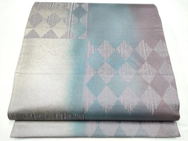 平和屋着物●六通柄袋帯 幾何学文様 引箔 正絹 逸品 CABL5196hy