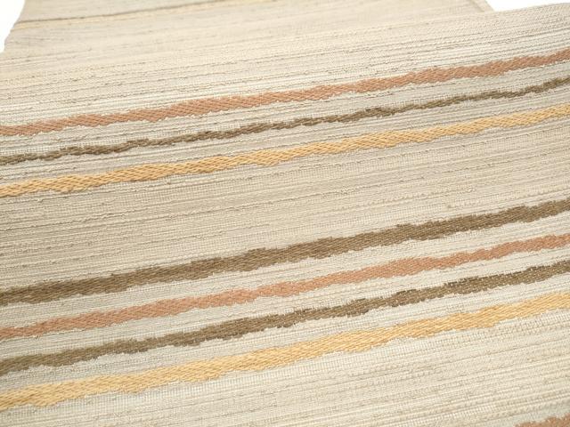 平和屋着物●六通柄袋帯 横段文 正絹 逸品 CABL5198hy