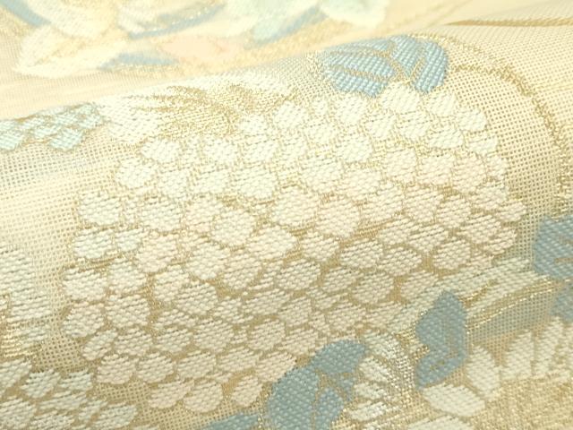 平和屋着物*夏物 六通柄袋帯 流水草花丸文 金銀糸 正絹 逸品 CABL5208rv