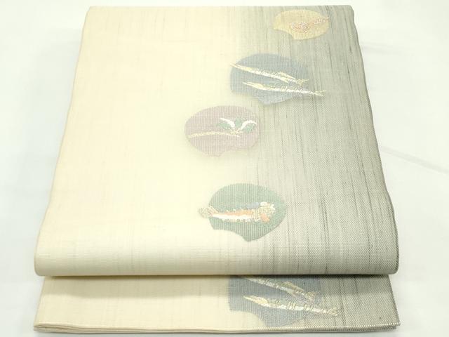 ZF-1224 夏着物 躾糸 美品 良品 上質 スモールサイズ 小柄 上品 平和屋着物＊夏物 六通柄袋帯 魚 金銀糸 正絹 逸品 CABL5216rv