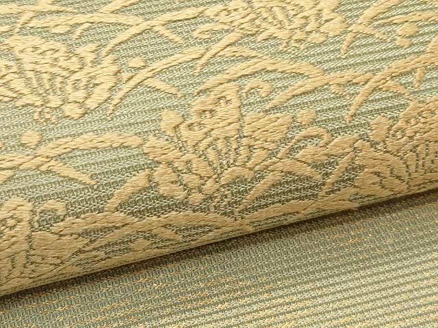 平和屋着物*夏物 六通柄袋帯 唐織 露芝舞蝶市松文 金糸 正絹 逸品 CABL5219rv