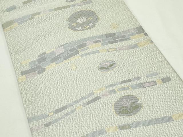 平和屋着物*夏物 六通柄袋帯 草花文 正絹 逸品 未使用 CABL5220rv