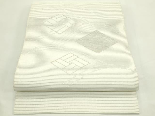 平和屋着物*夏物 八寸名古屋帯 絽綴れ 菱文様 銀糸 CABL5226rv