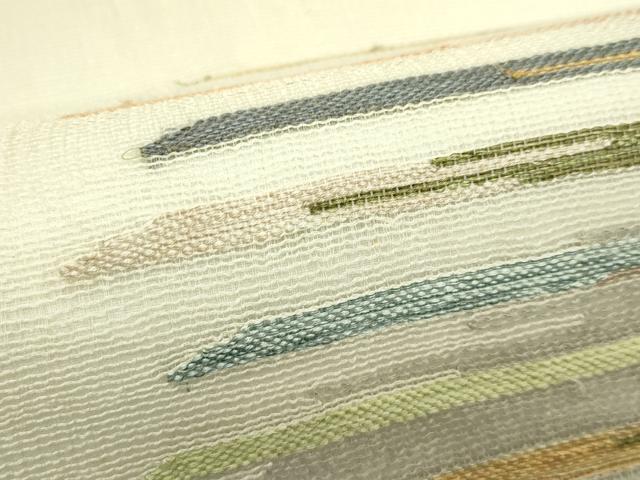 平和屋着物*夏物 九寸名古屋帯 すくい織 霞文 正絹 逸品 CABL5233rv