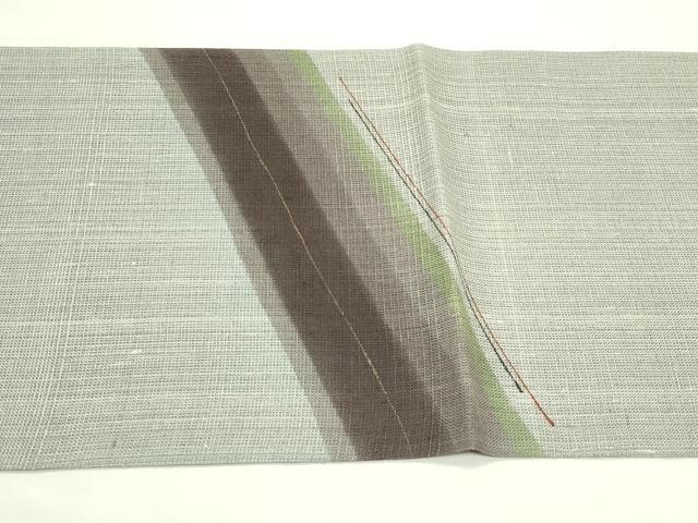 平和屋着物*夏物 両面 六通柄袋帯 斜線文 金彩 正絹 逸品 CABL5238rv