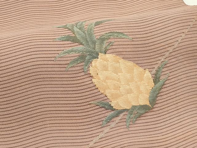 平和屋着物*夏物 八寸名古屋帯 絽綴れ 成り物 パイナップル 銀糸 正絹 逸品 CABL5243rv