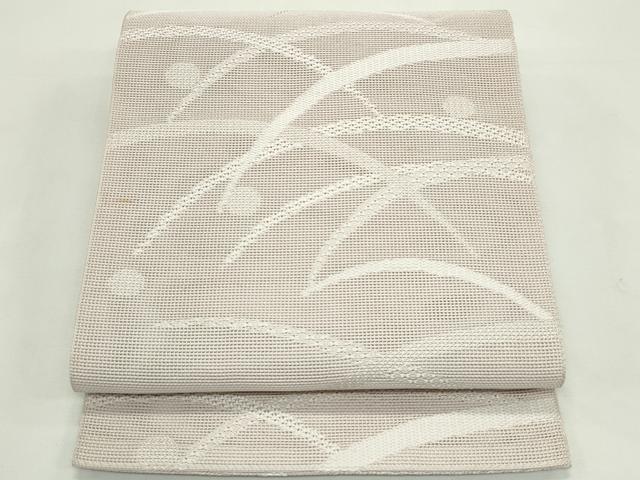 平和屋着物*夏物 八寸名古屋帯 露芝文 灰梅色 正絹 逸品 CABL5244rv
