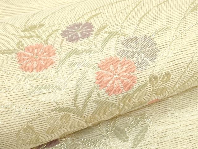 平和屋着物*夏物 六通柄袋帯 秋草文 金糸 正絹 逸品 CABL5249rv