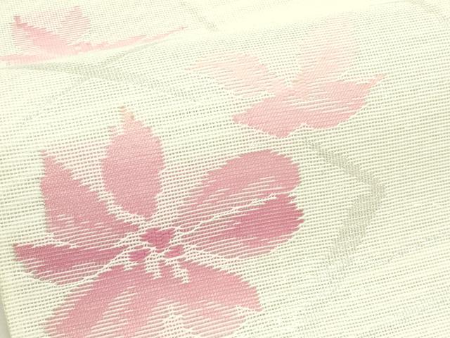 平和屋着物*夏物 六通柄袋帯 色紙重ね花文 銀糸 CABL5293rv