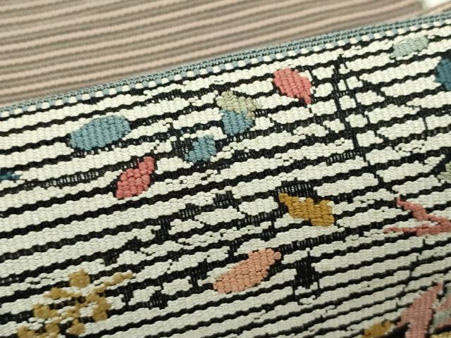 平和屋着物*夏物 八寸名古屋帯 ロつ 舞蝶草木文 正絹 逸品 CABL5303rv