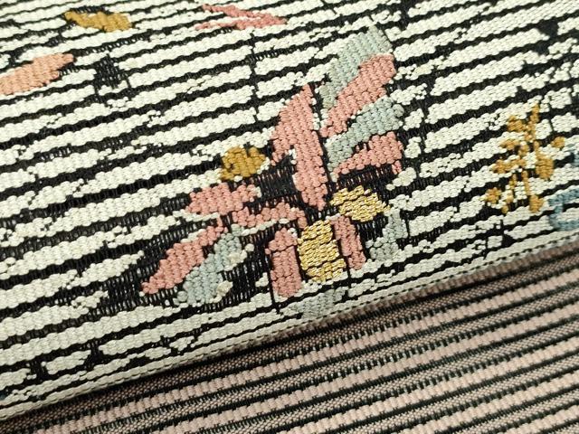 平和屋着物*夏物 八寸名古屋帯 ロつ 舞蝶草木文 正絹 逸品 CABL5303rv