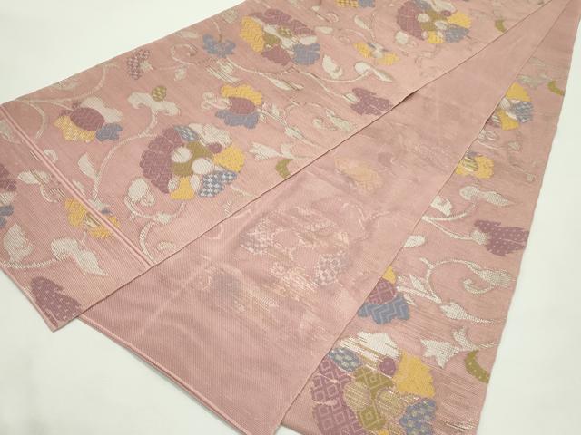 平和屋着物*夏物 六通柄 本袋帯 更紗花文 銀糸 正絹 逸品 CABL5306rv