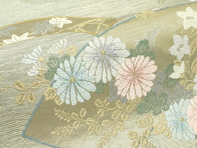 平和屋着物*夏物 六通柄袋帯 唐織 地紙秋草文 金銀糸 正絹 逸品 CABL5307rv