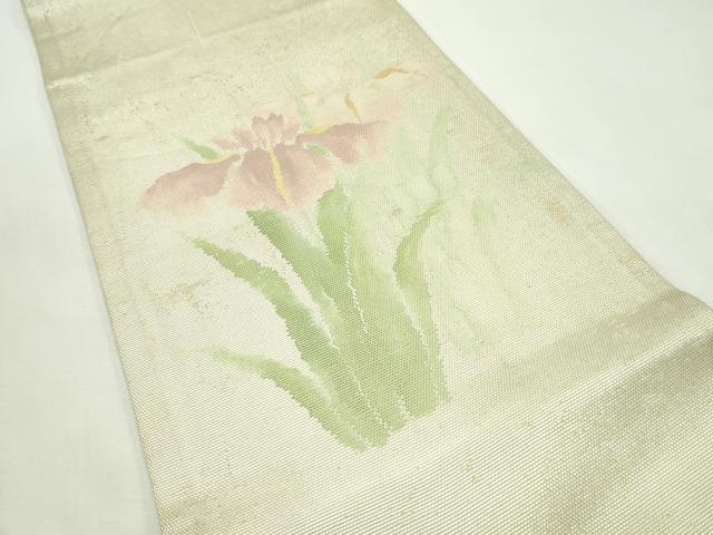 平和屋着物*夏物 太鼓柄袋帯 杜若 金銀彩 正絹 逸品 CABL5318rv