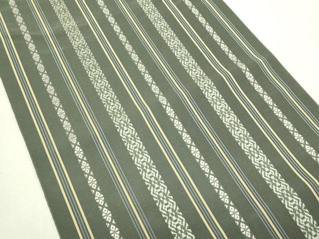 平和屋着物*夏物 博多織人 黒木織物 本場筑前博多帯 八寸名古屋帯 両もじり紗献上 やまと金ラベル 証紙付 正絹 逸品 CABL5325rv