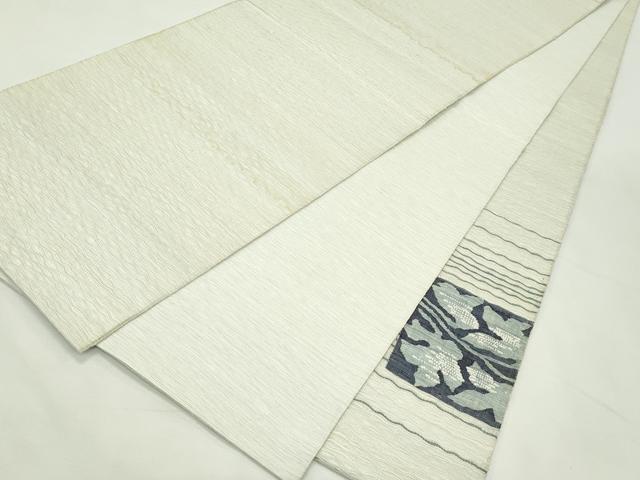 平和屋着物*夏物 太鼓柄袋帯 すくい織 草花文 正絹 逸品 未使用 CABL5337rv