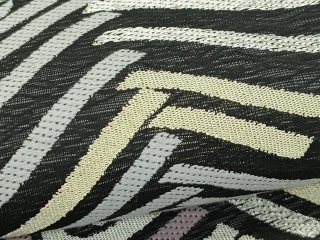 平和屋着物*夏物 六通柄袋帯 抽象文 黒地 金銀糸 正絹 逸品 CABL5339rv
