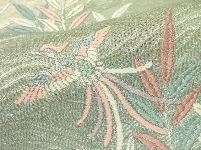 平和屋着物*夏物 六通柄袋帯 唐織 鳳凰籬草木文 金銀糸 正絹 逸品 CABL5340rv