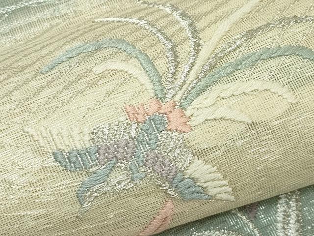 平和屋着物*夏物 六通柄袋帯 唐織 鳳凰籬草木文 金銀糸 正絹 逸品 CABL5340rv