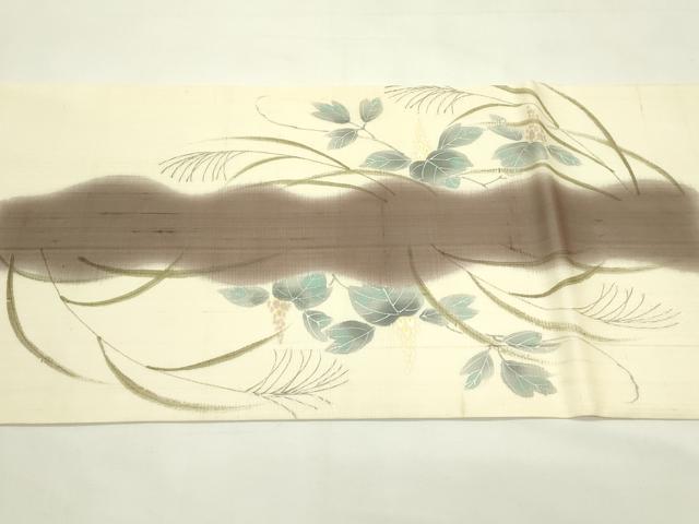 平和屋着物*夏物 絹芭蕉 太鼓柄袋帯 手描き 金銀彩 上代25万 反端付き 正絹 逸品 未使用 CABL5347rv