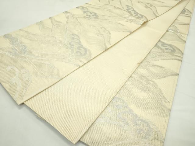 平和屋着物*夏物 六通柄袋帯 立波文 銀糸 正絹 逸品 CABL5350rv