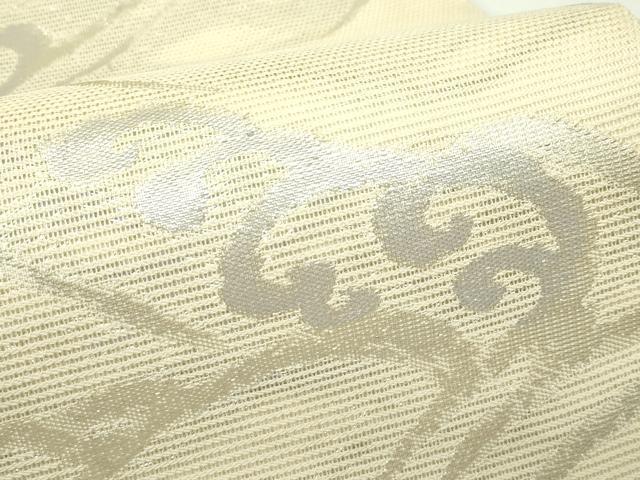 平和屋着物*夏物 六通柄袋帯 立波文 銀糸 正絹 逸品 CABL5350rv