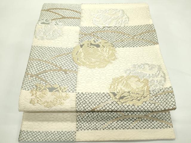 平和屋着物*夏物 六通柄袋帯 しば草 金銀糸 正絹 逸品 CABL5351rv