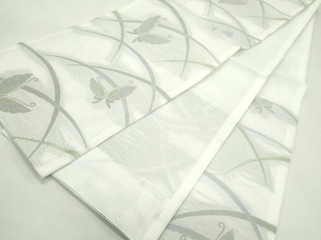 平和屋着物*夏物 六通柄 京袋帯 芝草舞蝶文 銀糸 CABL5355rv