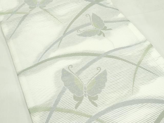 平和屋着物*夏物 六通柄 京袋帯 芝草舞蝶文 銀糸 CABL5355rv