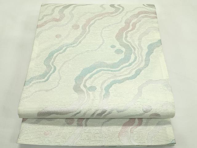 平和屋着物*夏物 六通柄 京袋帯 流水文様 銀糸 CABL5361rv