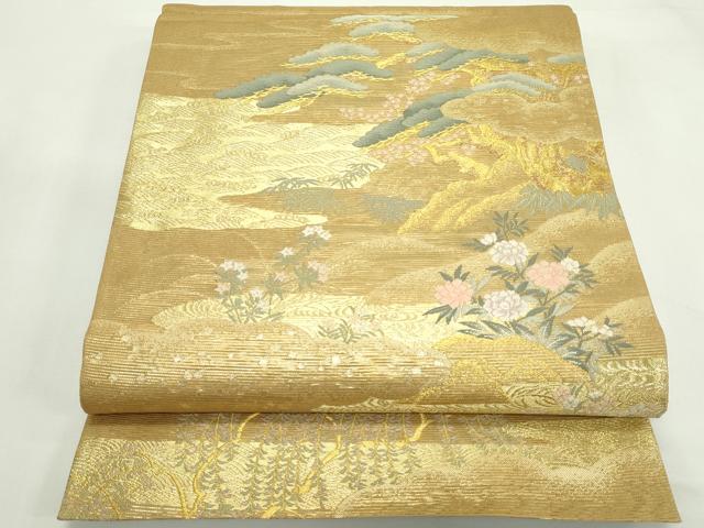 平和屋着物*夏物 六通柄袋帯 陣壁の世界 金糸 正絹 逸品 CABL5362rv